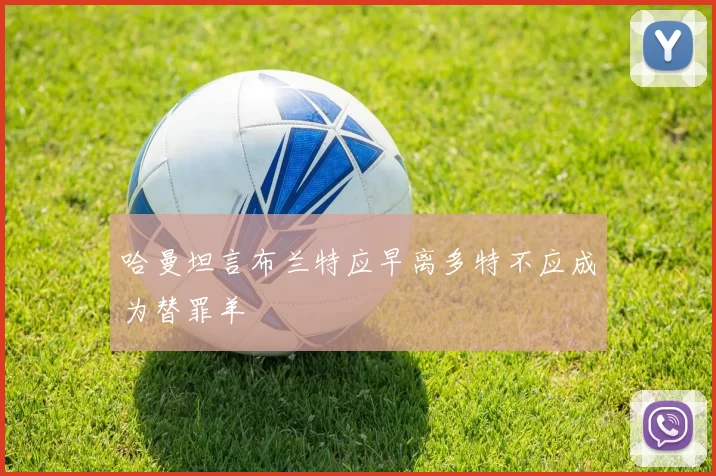 哈曼坦言布兰特应早离多特不应成为替罪羊